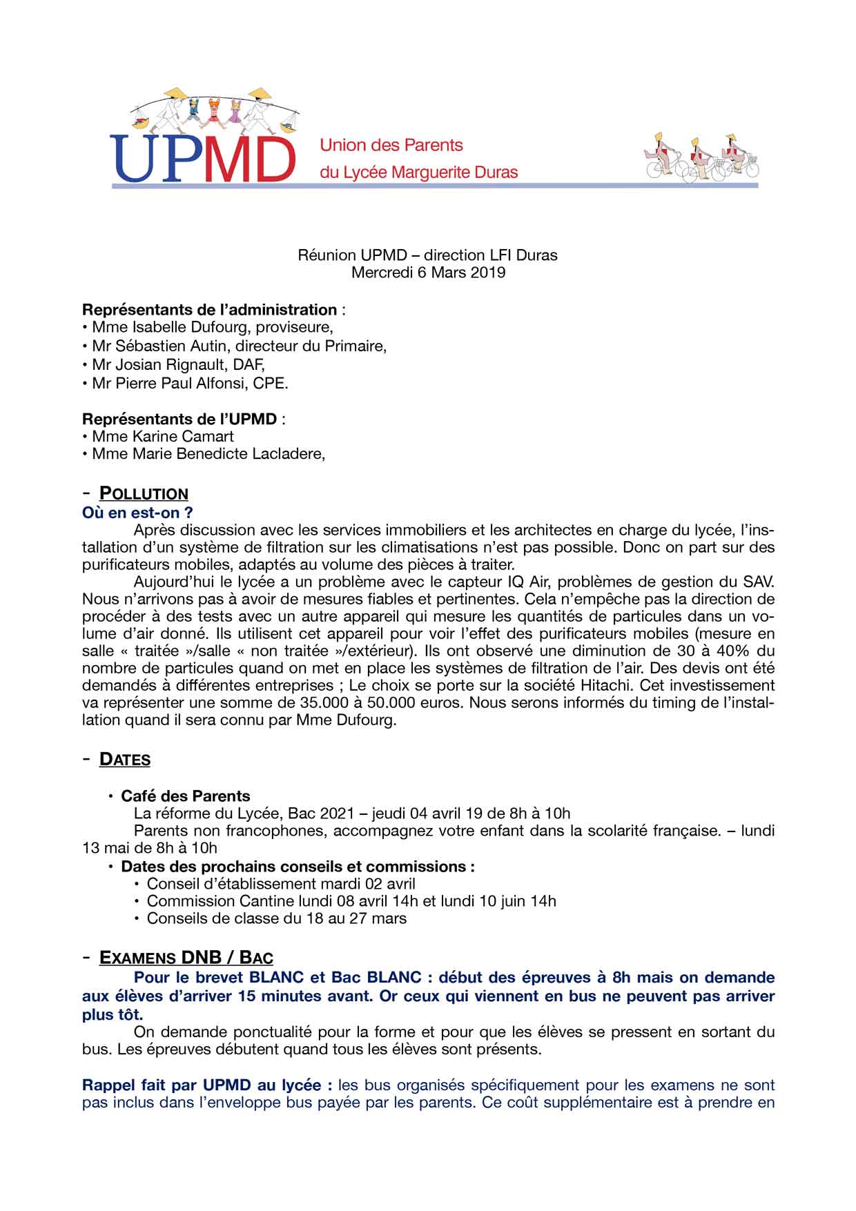 🇫🇷 Compte-rendu de la rencontre avec la direction du 06 mars 2019
